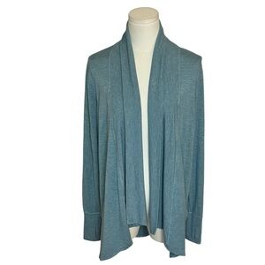 Athleta Cardigan Sweater Soft Long Size S M Blue Pockets‎ Casual Relaxed Fall